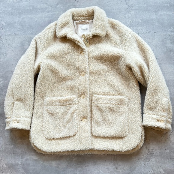 NEW Madewell Sherpa Walton Jacket, Medium Fleece - Picture 5 of 13
